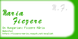 maria ficzere business card