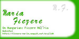 maria ficzere business card